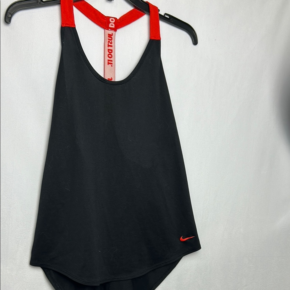 Nike Women's Black and Red Tank Top